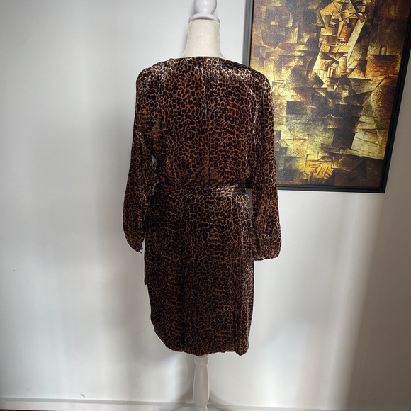 JCrew Leopard Velvet Wrap Dress - Picture 4 of 7